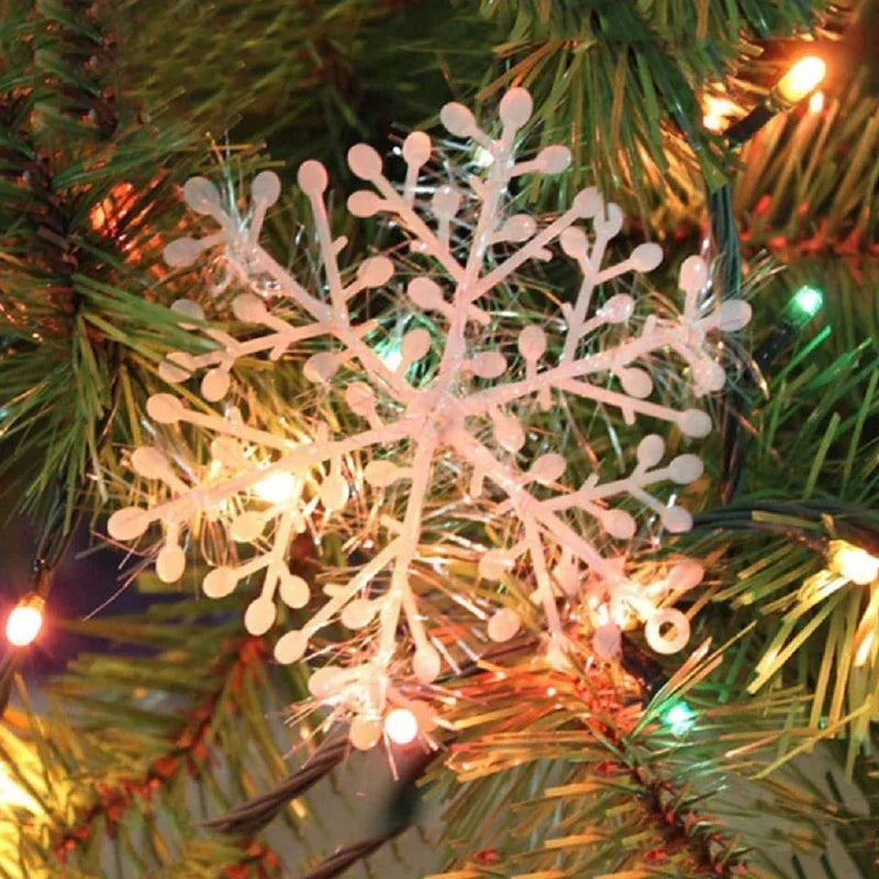 Glitzernde Girlanden | Glitzernde Schneeflocken-Ornamente für die Weihnachtsdekoration