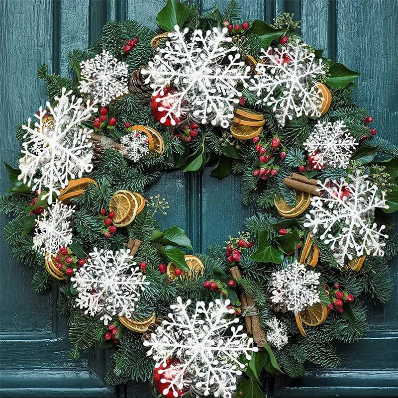 Glitzernde Girlanden | Glitzernde Schneeflocken-Ornamente für die Weihnachtsdekoration
