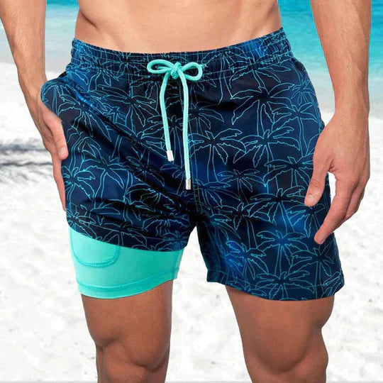 Herren Sportlicher Slim Fit Badehose mit Innenfutter