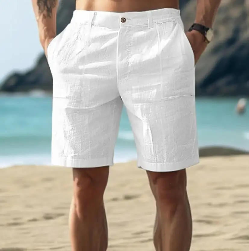 Herren Relaxed Fit Sommer Leinen Shorts