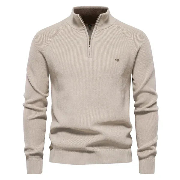 Herren Stehkragen Reißverschluss Half Zip Pullover