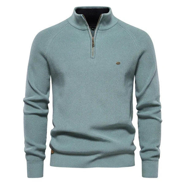 Herren Stehkragen Reißverschluss Half Zip Pullover
