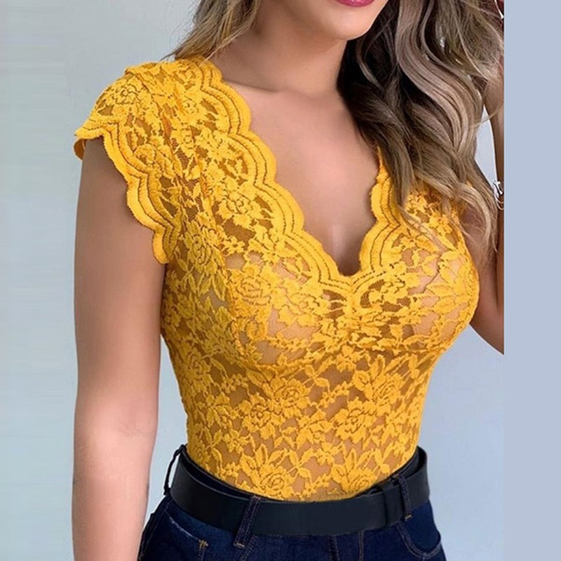 Damen Elegantes Sommer Bodysuit Top