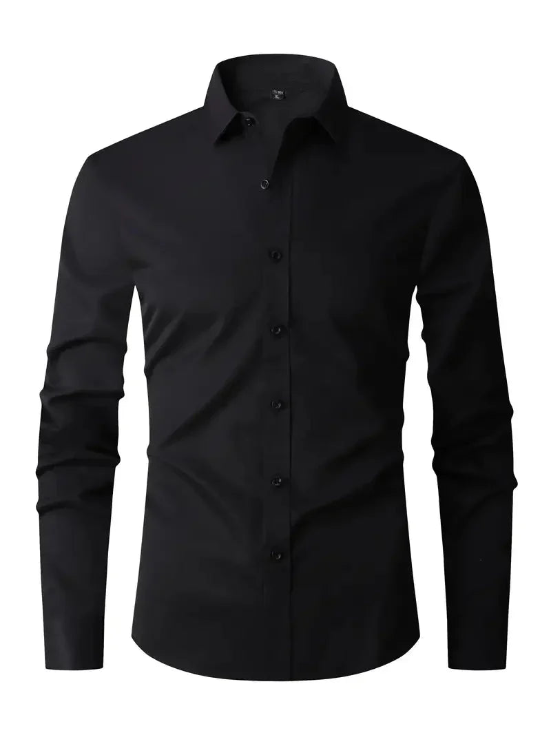 Herren Sommer Slim Fit Knopfleiste Hemd