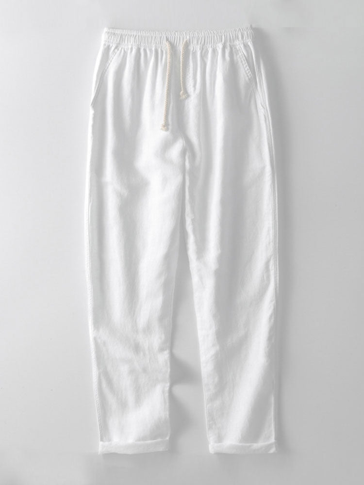Hemd und Hose Herren | Kurzarmhemd & Kordelzug-Leinenhose