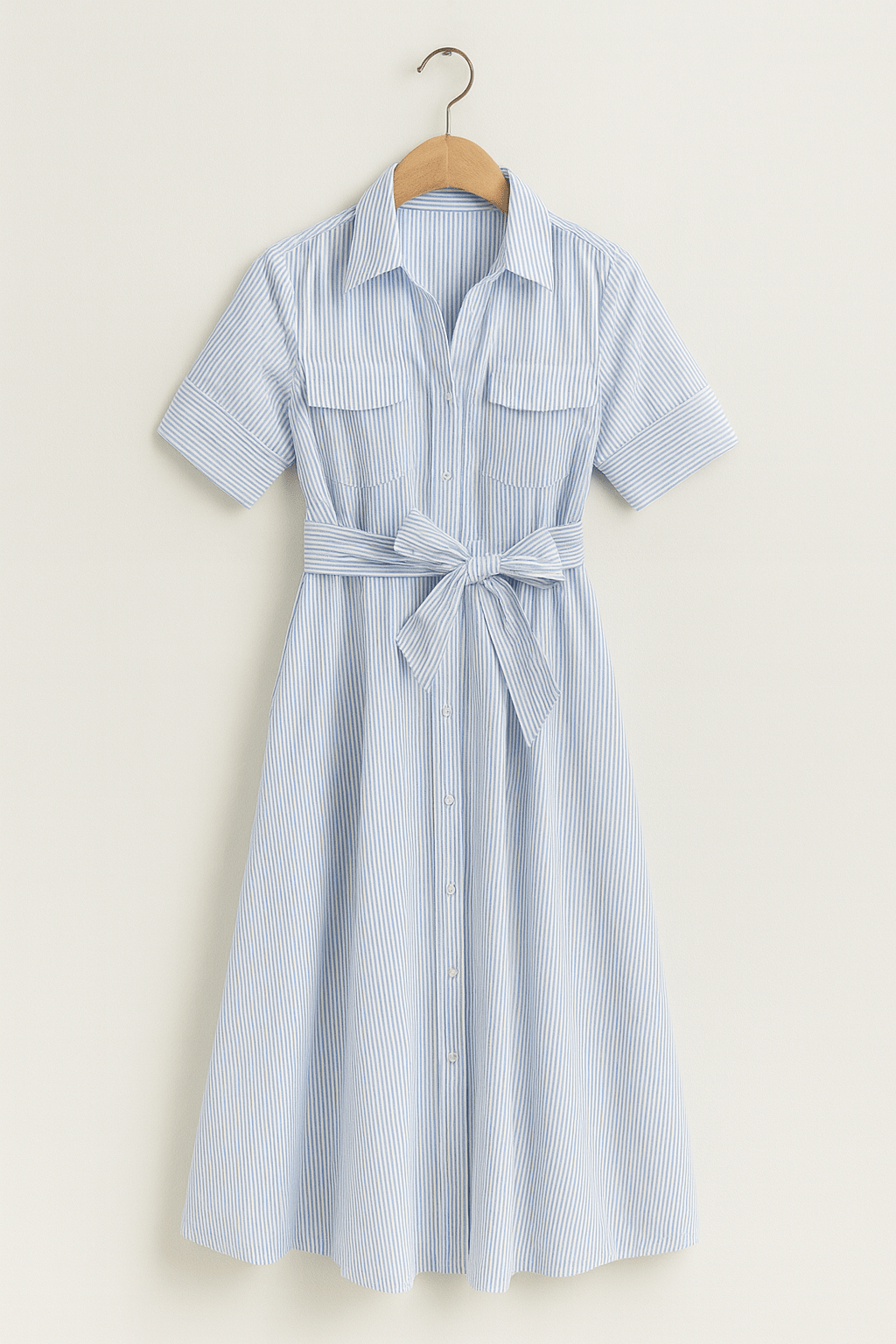 Hemdblusenkleid Damen | Taillengürtel & Figurbetonte Linie