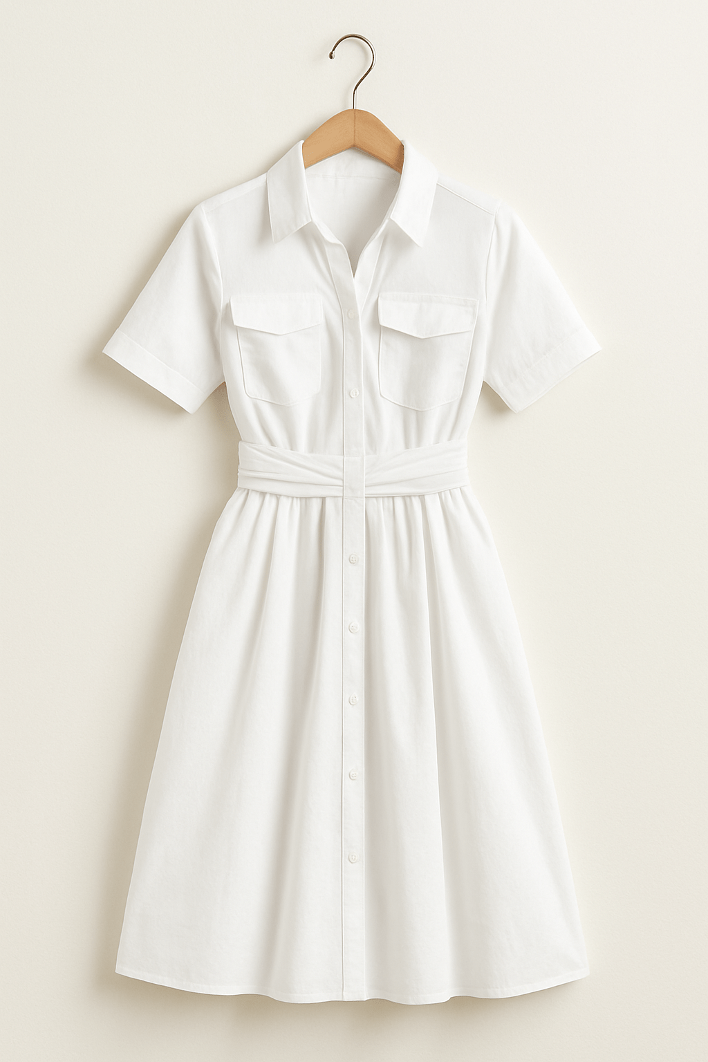 Hemdblusenkleid Damen | Taillengürtel & Figurbetonte Linie