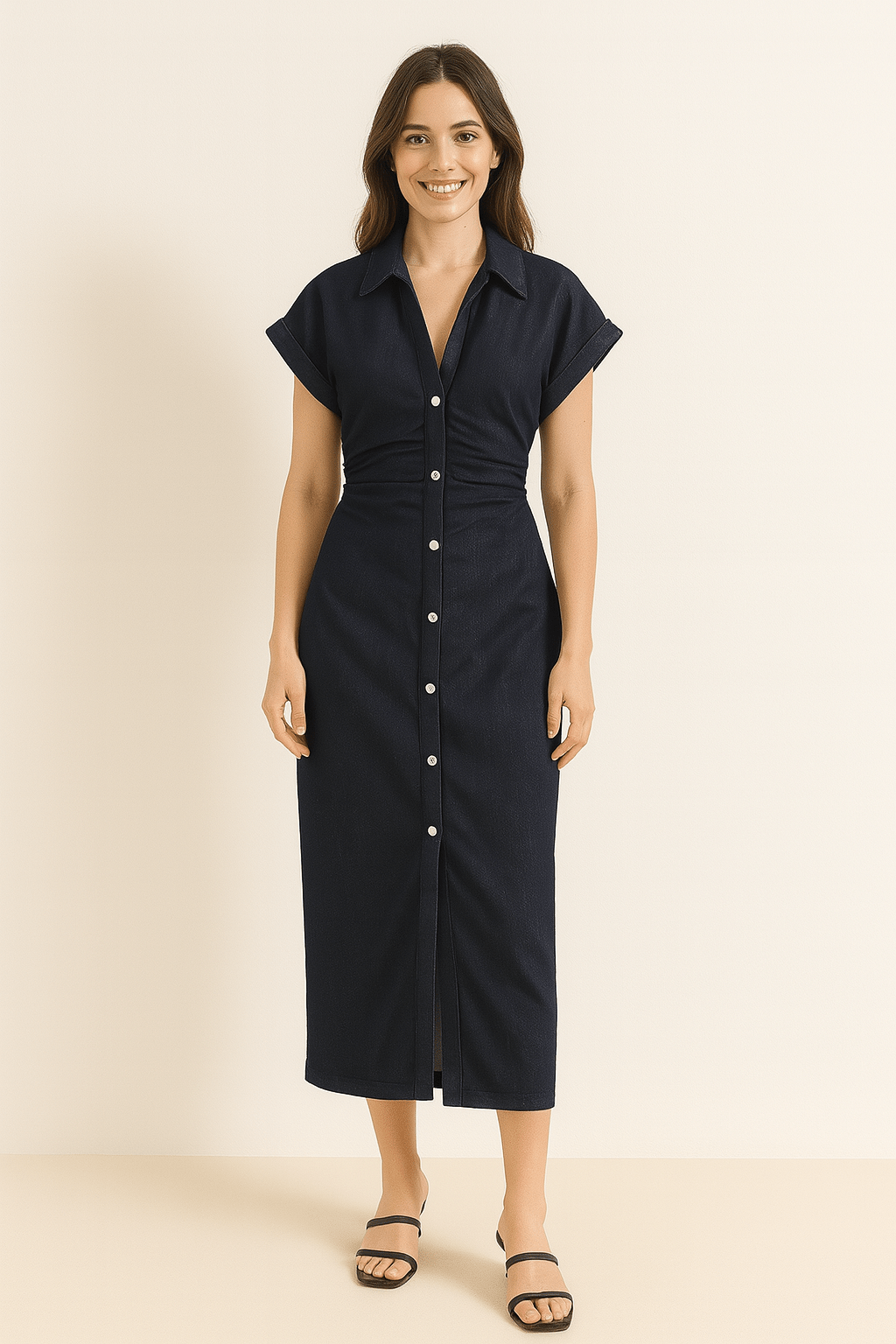 Hemdkleid Damen | Hemdkragen & Durchgehende Knopfleiste