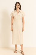 Hemdkleid Damen | Hemdkragen & Durchgehende Knopfleiste