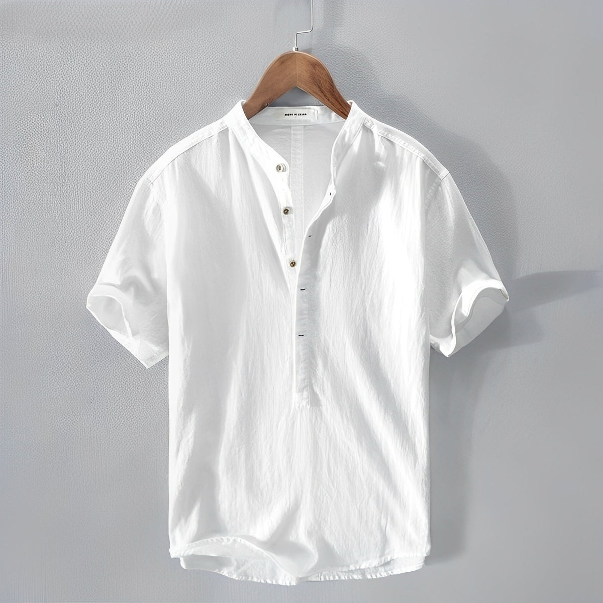 Henley Shirt Herren | Kurzarm mit Stehkragen