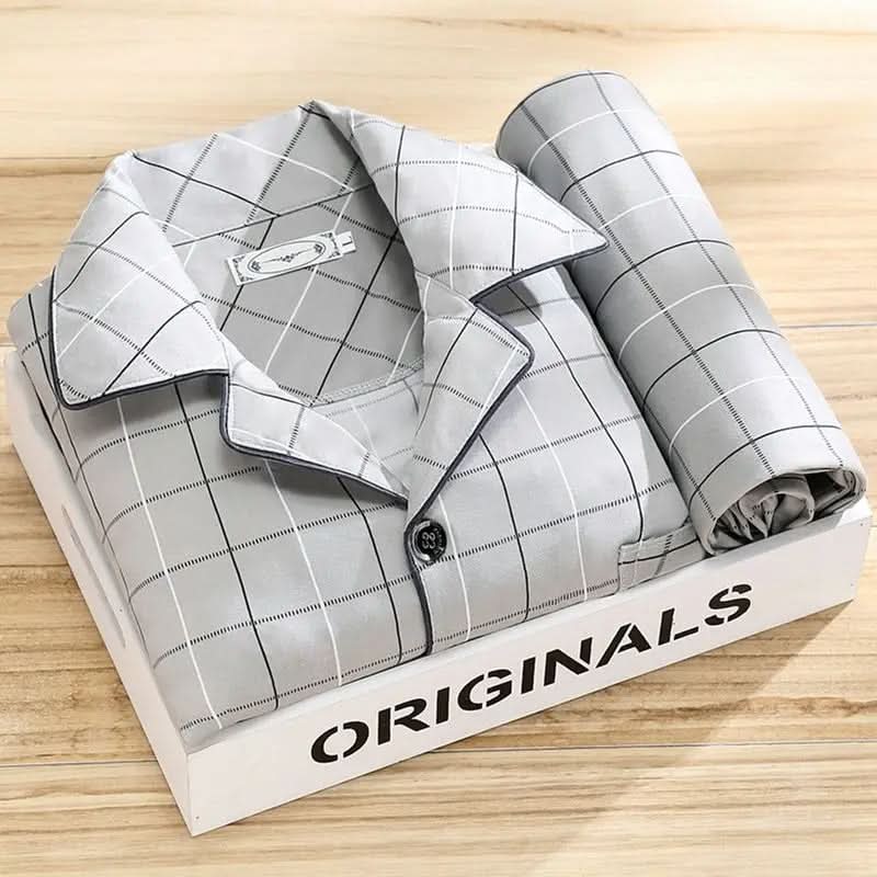 Herren-Pyjama-Set mit Knöpfen – Weiche und atmungsaktive Nachtwäsche