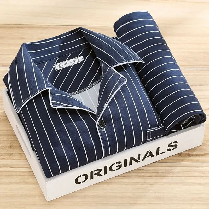 Herren-Pyjama-Set mit Knöpfen – Weiche und atmungsaktive Nachtwäsche