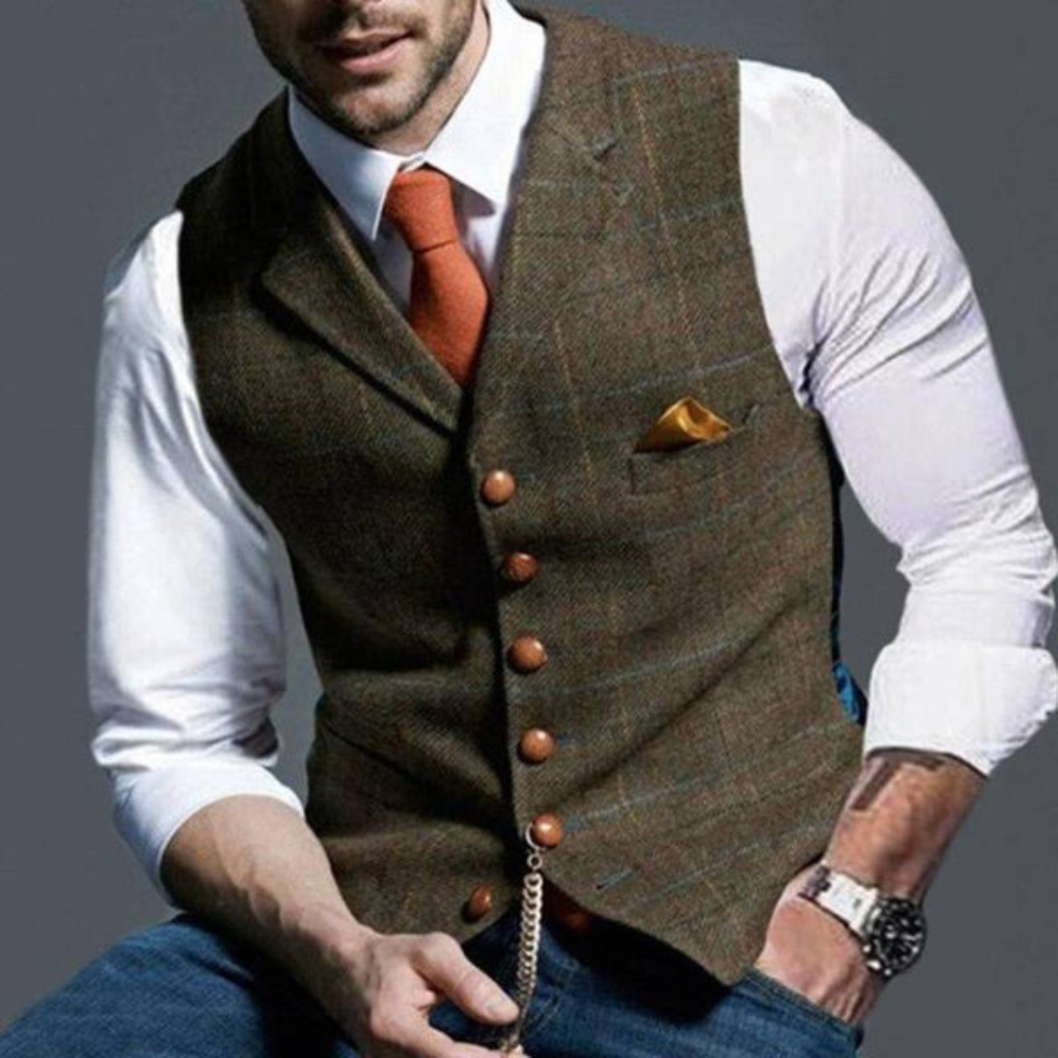 Herren Weste Klassisch | Knopfverschluss & Elegante Silhouette