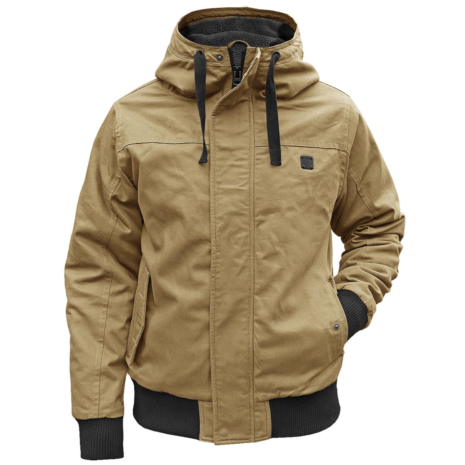 Herren Winterjacke | Sportlicher Kurzschnitt | Kapuze & Windschutz gegen Kälte