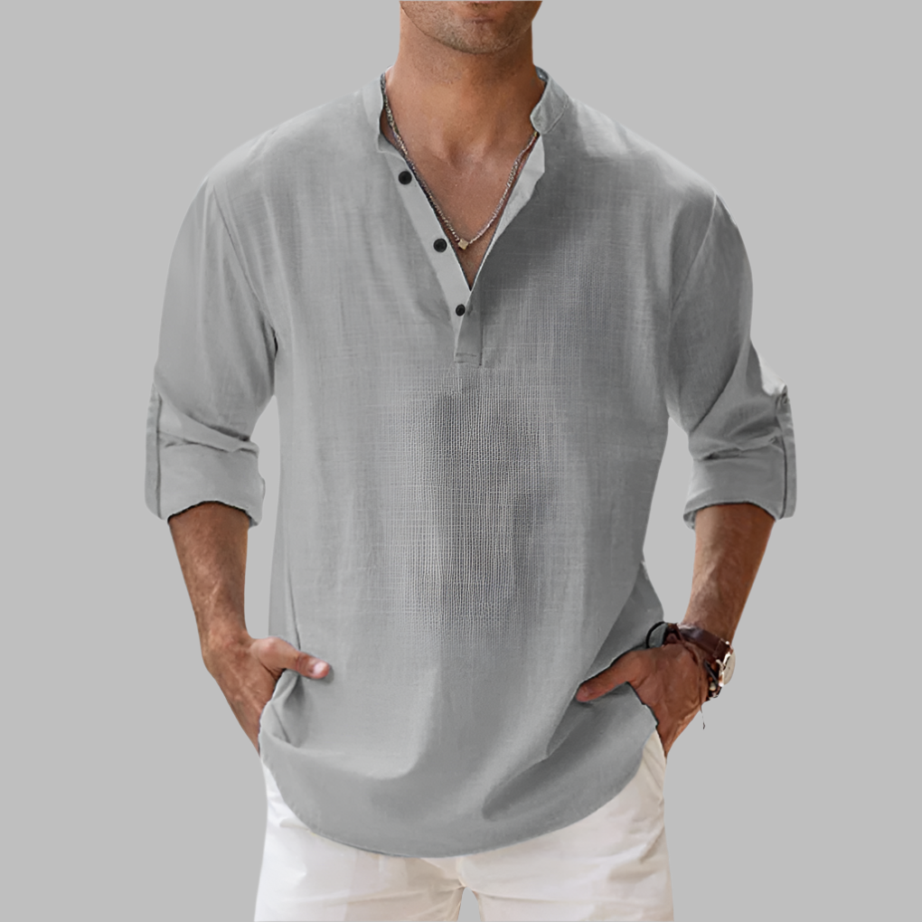 Herren Relaxed Fit Sommer Henley Hemd