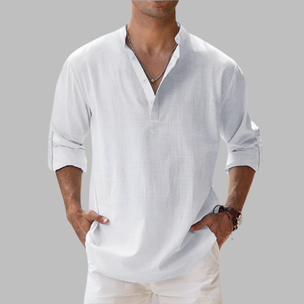Herren Relaxed Fit Sommer Henley Hemd