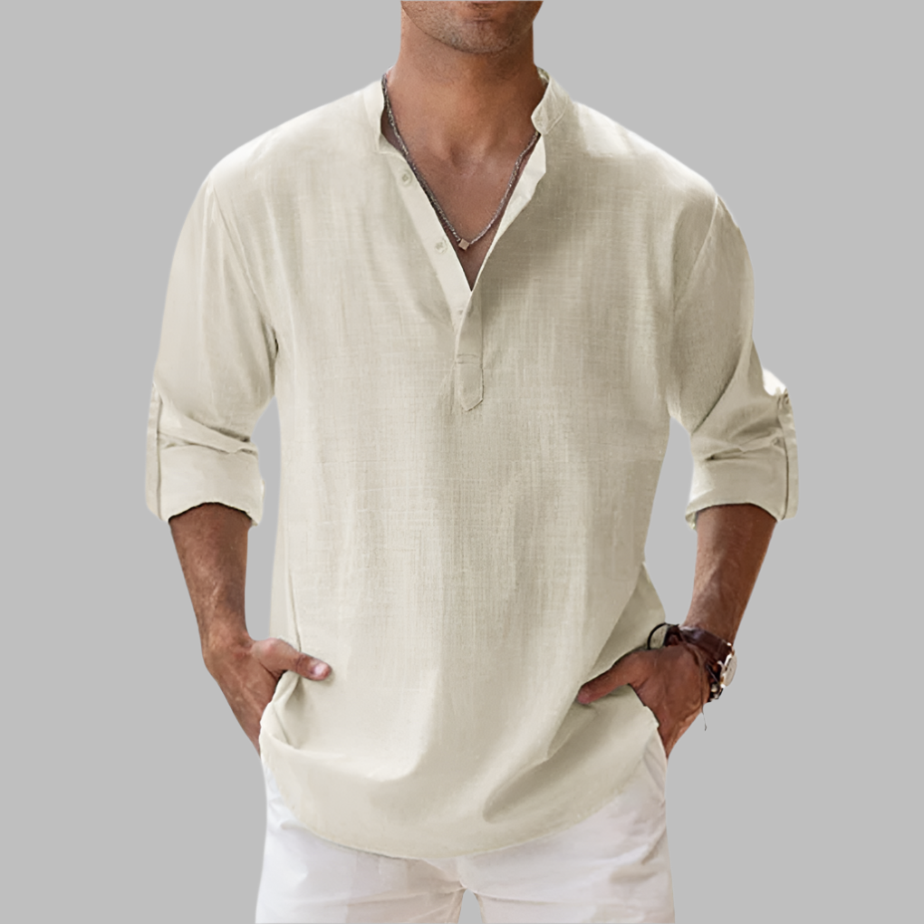 Herren Relaxed Fit Sommer Henley Hemd