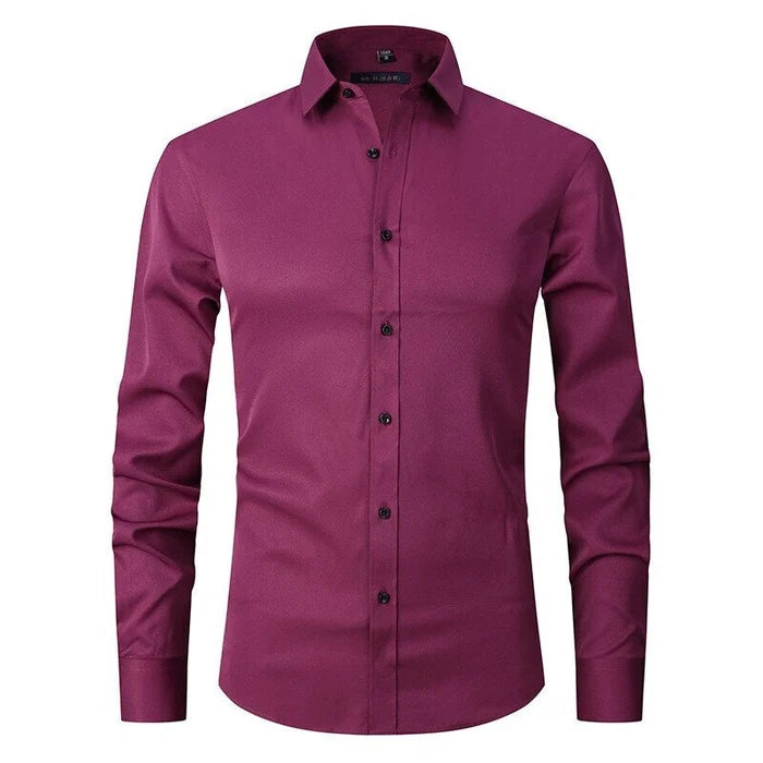 Herren Langarm Button Down Business Hemd mit Knopfverschluss