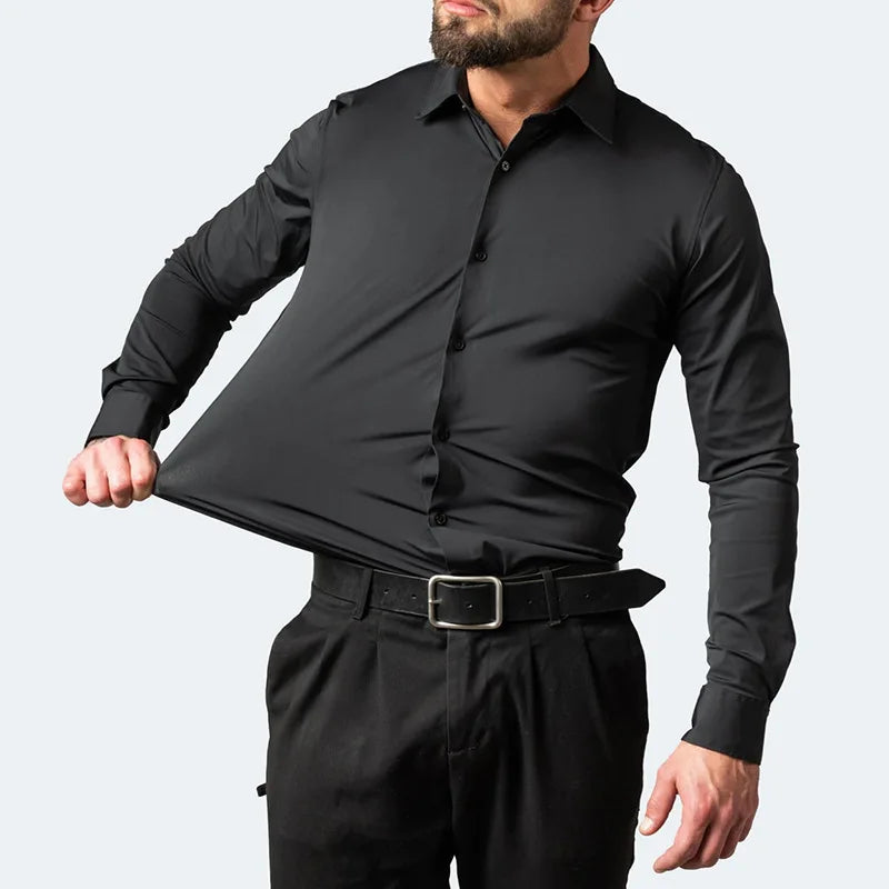 Herren Langarm Button Down Business Hemd mit Knopfverschluss