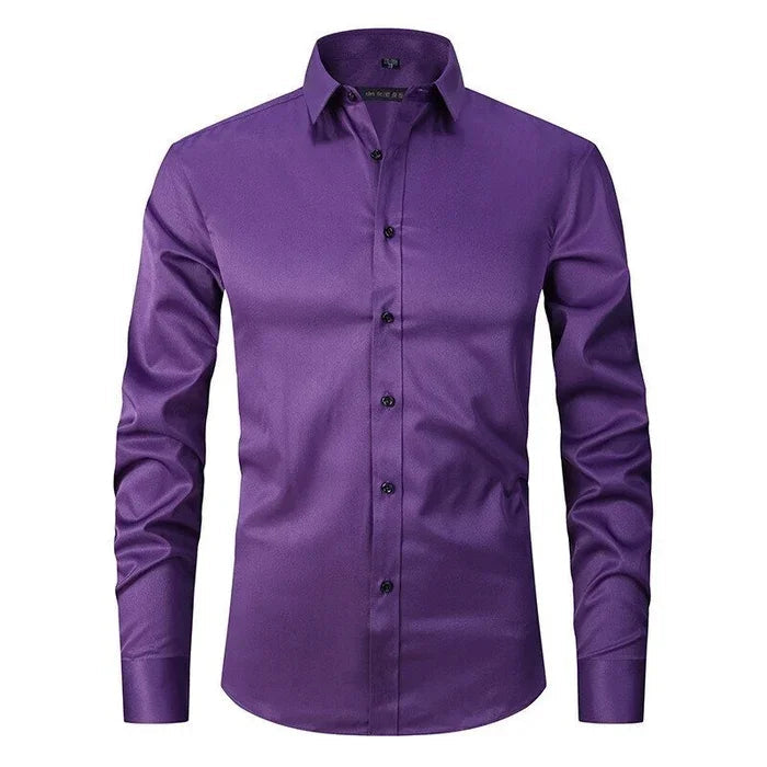 Herren Langarm Button Down Business Hemd mit Knopfverschluss