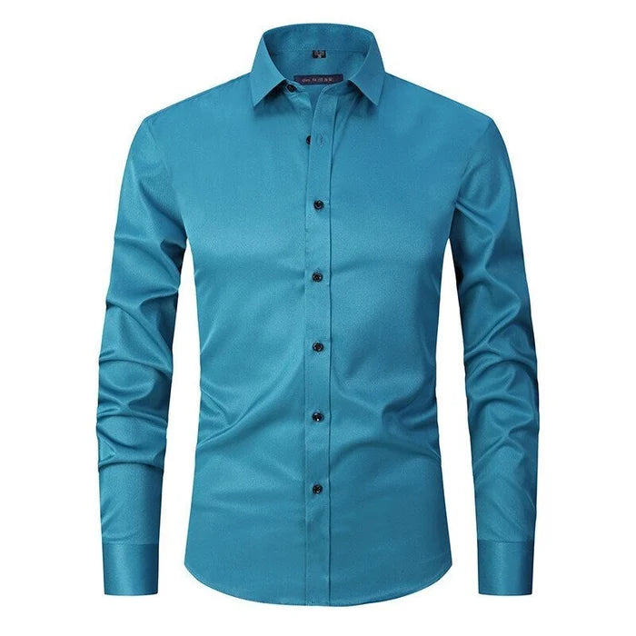 Herren Langarm Button Down Business Hemd mit Knopfverschluss