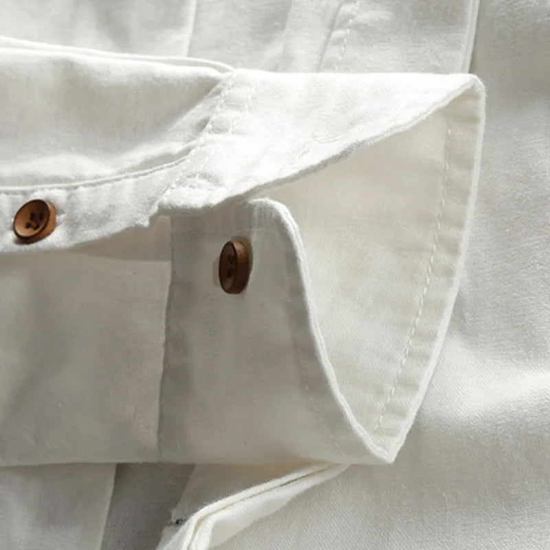 Herren Stehkragen Hemd im zeitlosen Design | Lange Ärmel