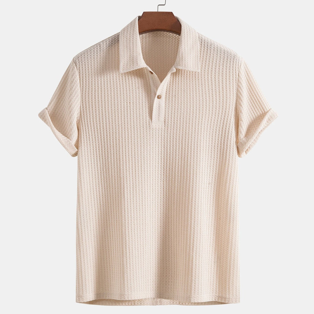 Herren Slim-Fit Waffel Poloshirt