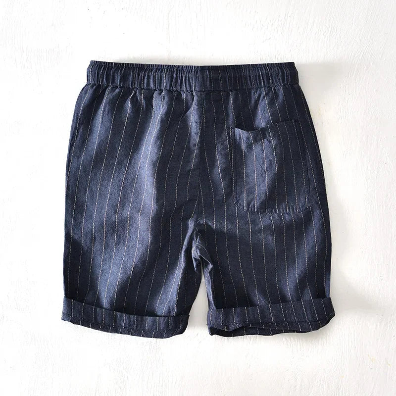 Herren Kurze Gestreift Sommer Hose