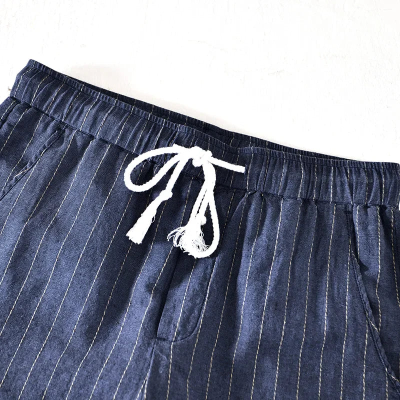 Herren Kurze Gestreift Sommer Hose
