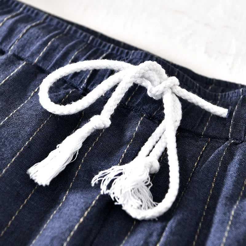 Herren Kurze Gestreift Sommer Hose