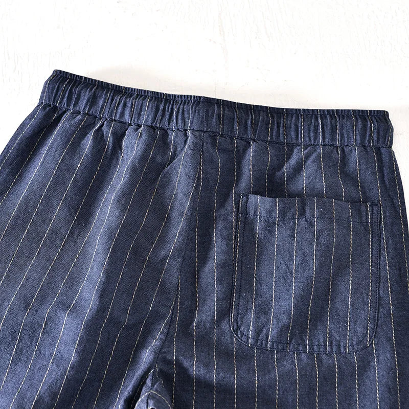 Herren Kurze Gestreift Sommer Hose