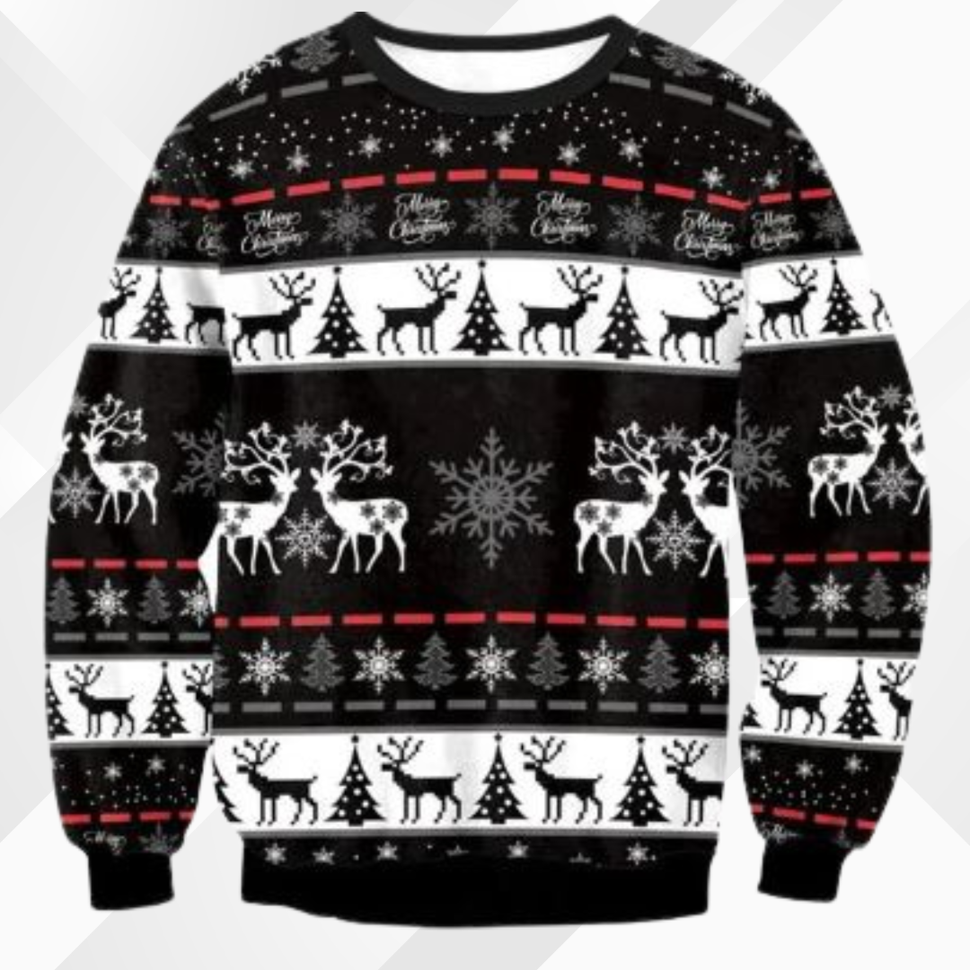 Herren Weihnachts Pullover Festliches Design Weicher Strickstoff