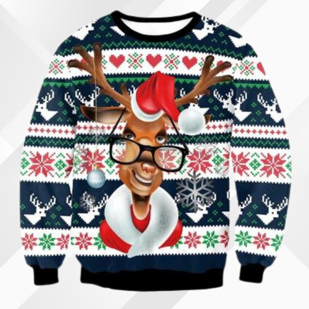 Herren Weihnachts Pullover Festliches Design Weicher Strickstoff