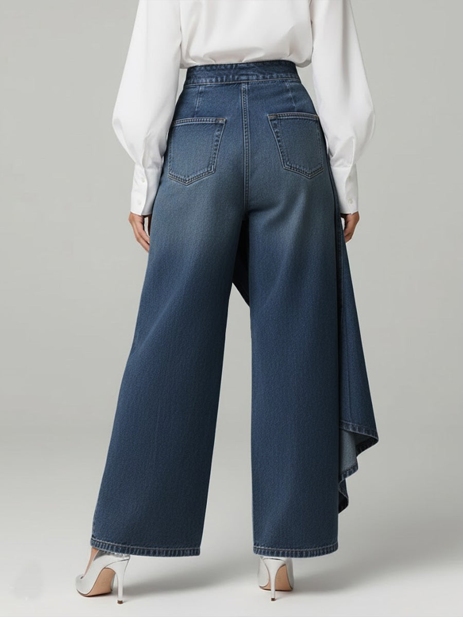 High Waist Hose Damen | Asymmetrisch & Weites Bein
