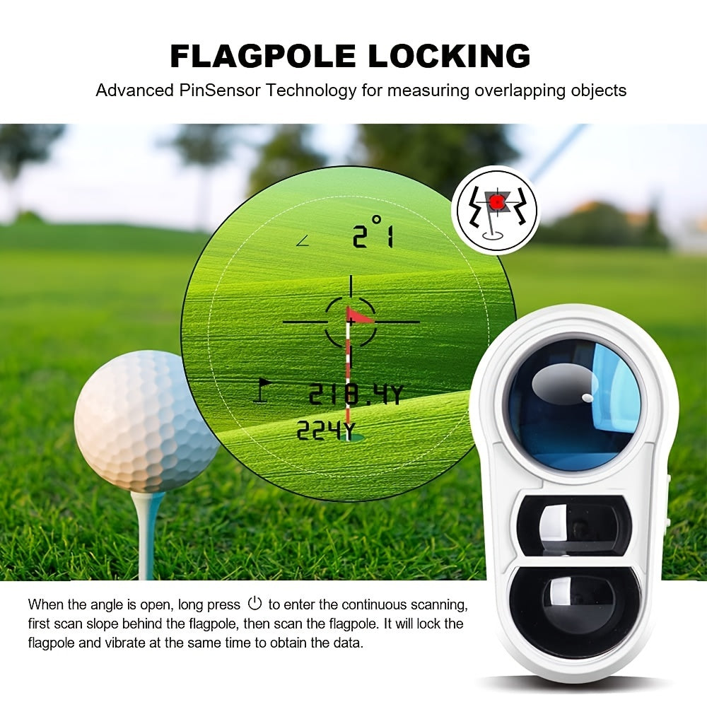 Hochentwickelter Golf-Entfernungsmesser – Präzise Messungen mit Neigungskompensation und Vibrationsrückmeldung
