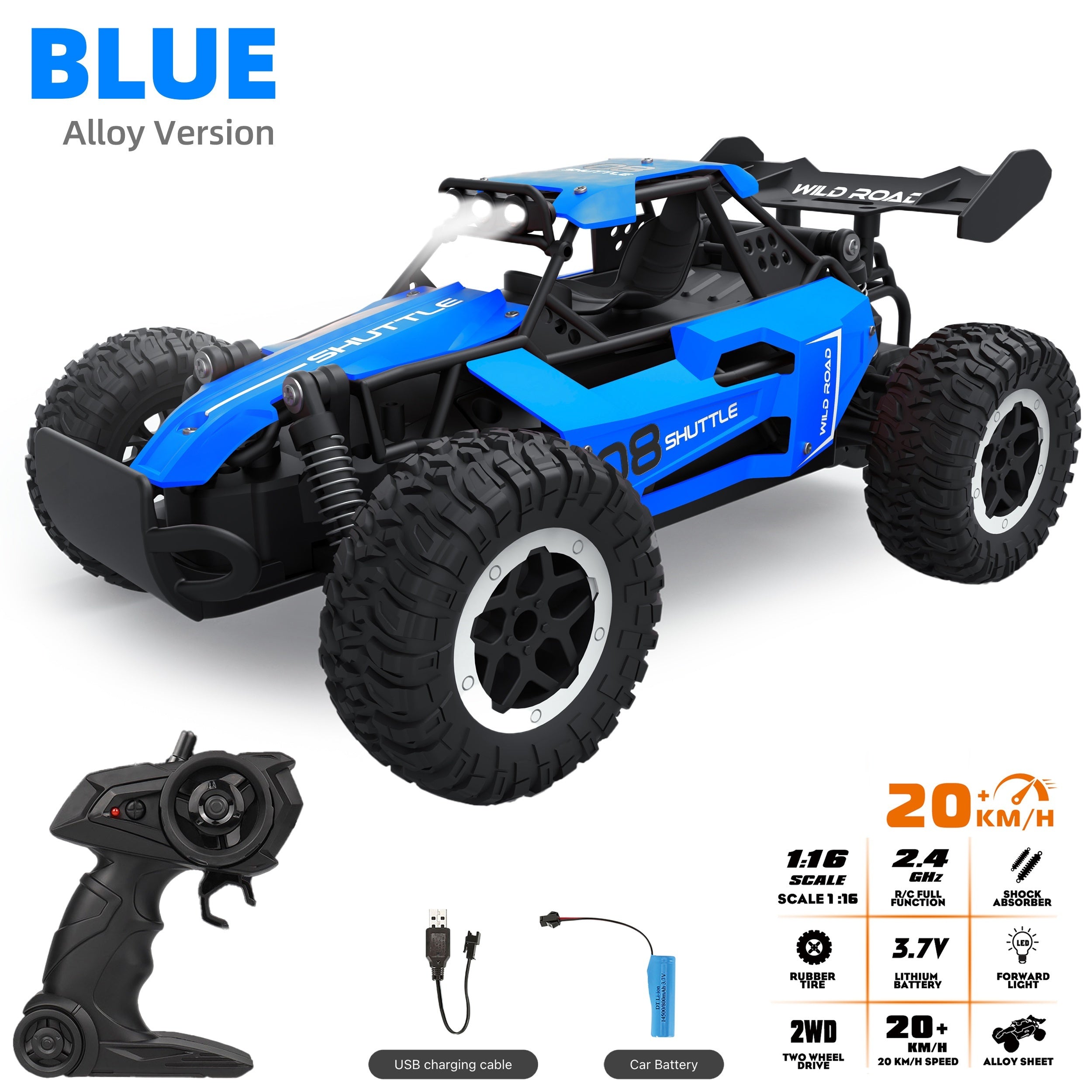 Hochgeschwindigkeits-RC-Auto aus Aluminiumlegierung – Offroad-Rennfahrzeug mit Fernsteuerung für Kinder