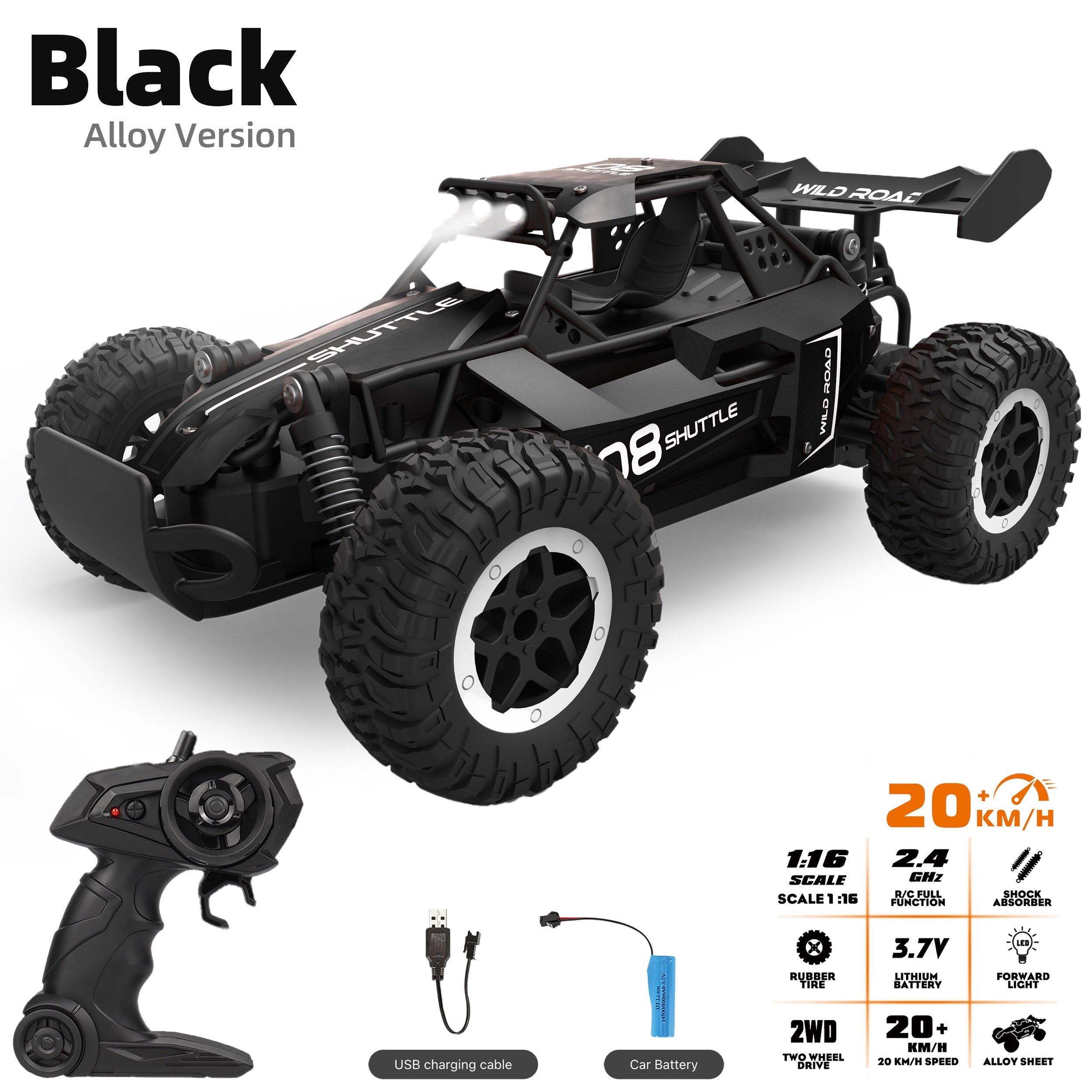 Hochgeschwindigkeits-RC-Auto aus Aluminiumlegierung – Offroad-Rennfahrzeug mit Fernsteuerung für Kinder
