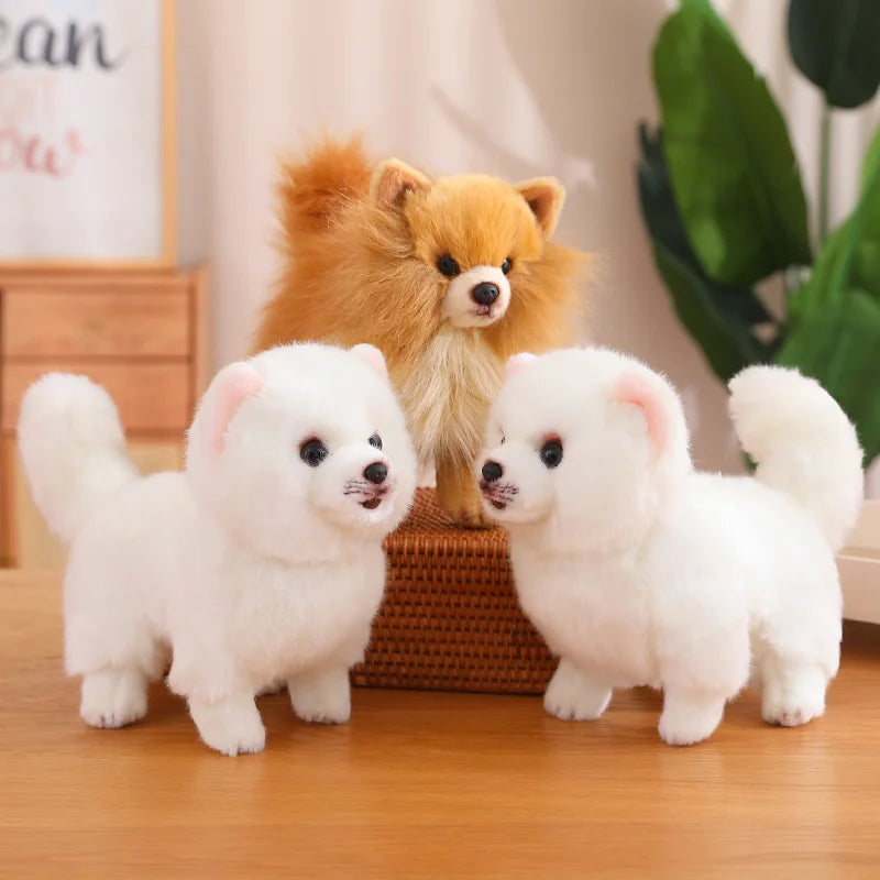 Hochwertiger Plüsch-Pomeranian – Weiche, realistische Hunde-Plüschtiere für Kinder, 30 cm groß