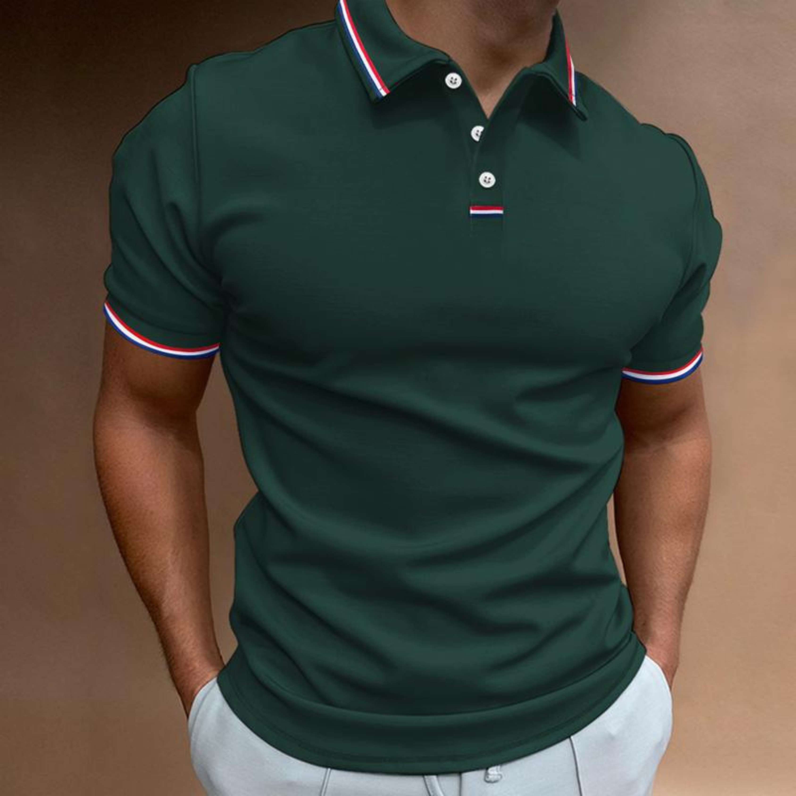 Herren Casual Slim Fit Kurzarm Poloshirt