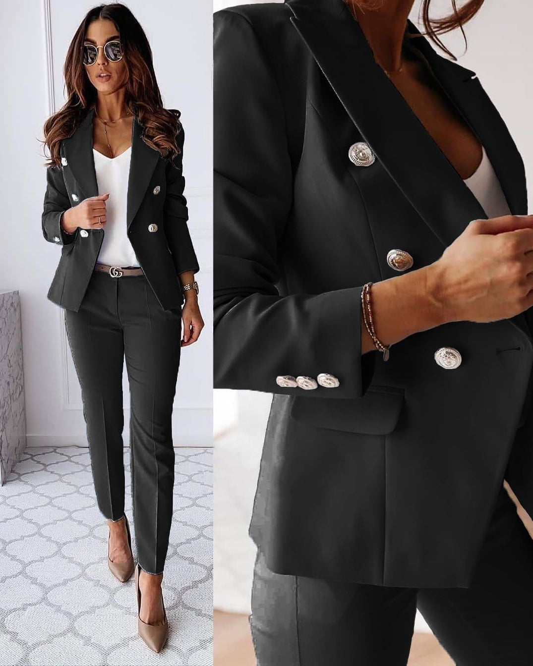 Hosenanzug Damen 2-teilig | Business-Chic & Pflegeleicht
