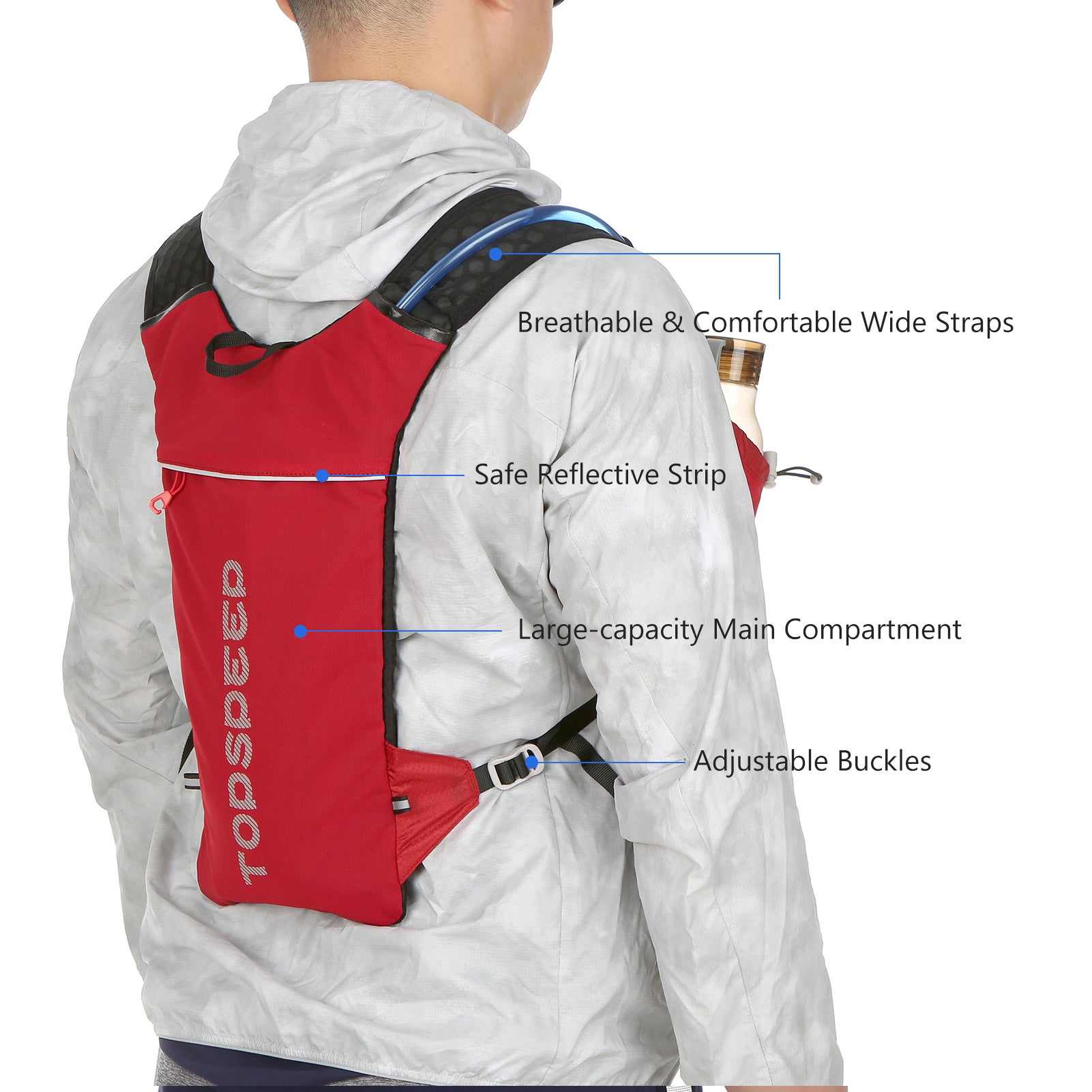 HydroPack Leichter Trinkrucksack – 2-Liter-Wasserreservoir für Laufen, Radfahren und Wandern