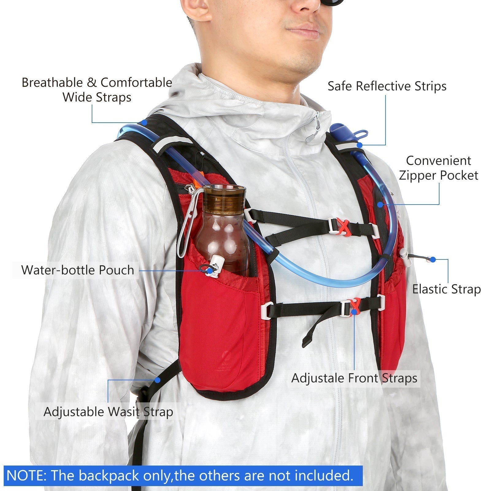 HydroPack Leichter Trinkrucksack – 2-Liter-Wasserreservoir für Laufen, Radfahren und Wandern