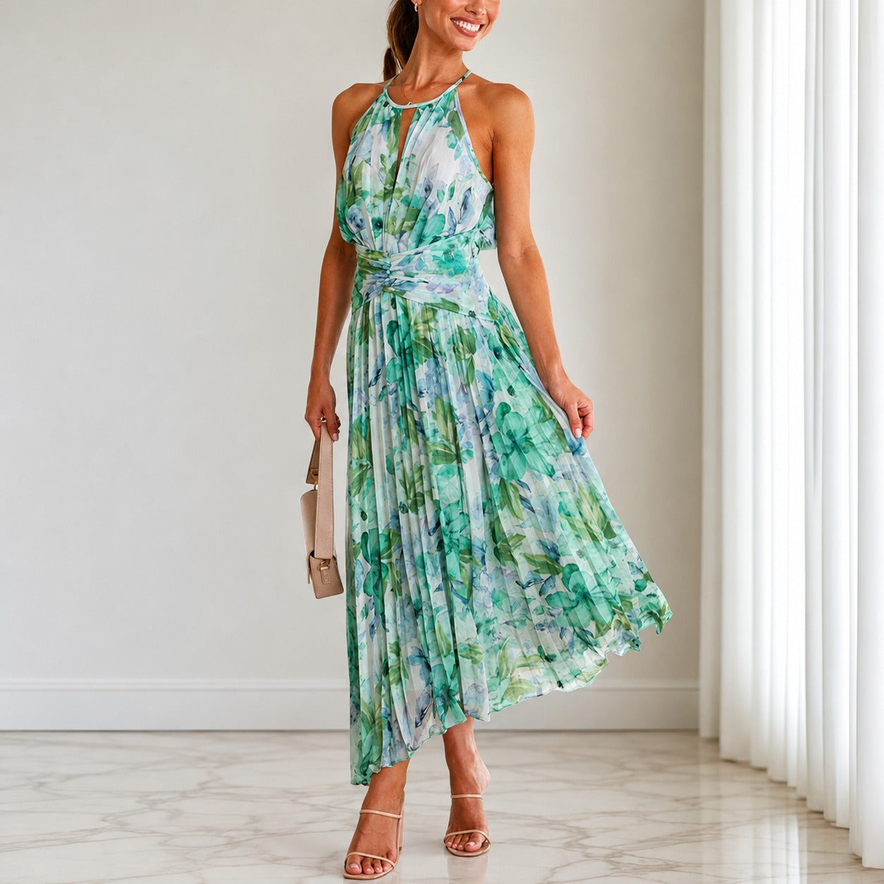 Emaan - Elegantes Maxi-Kleid mit Blumenmuster