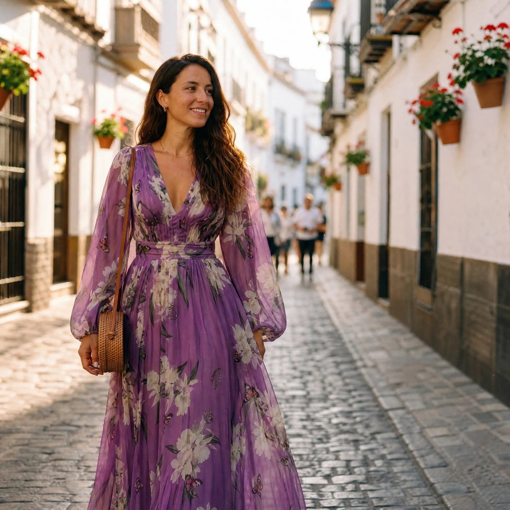 Leanne - Maxikleid mit floralem Muster und sanftem Fall