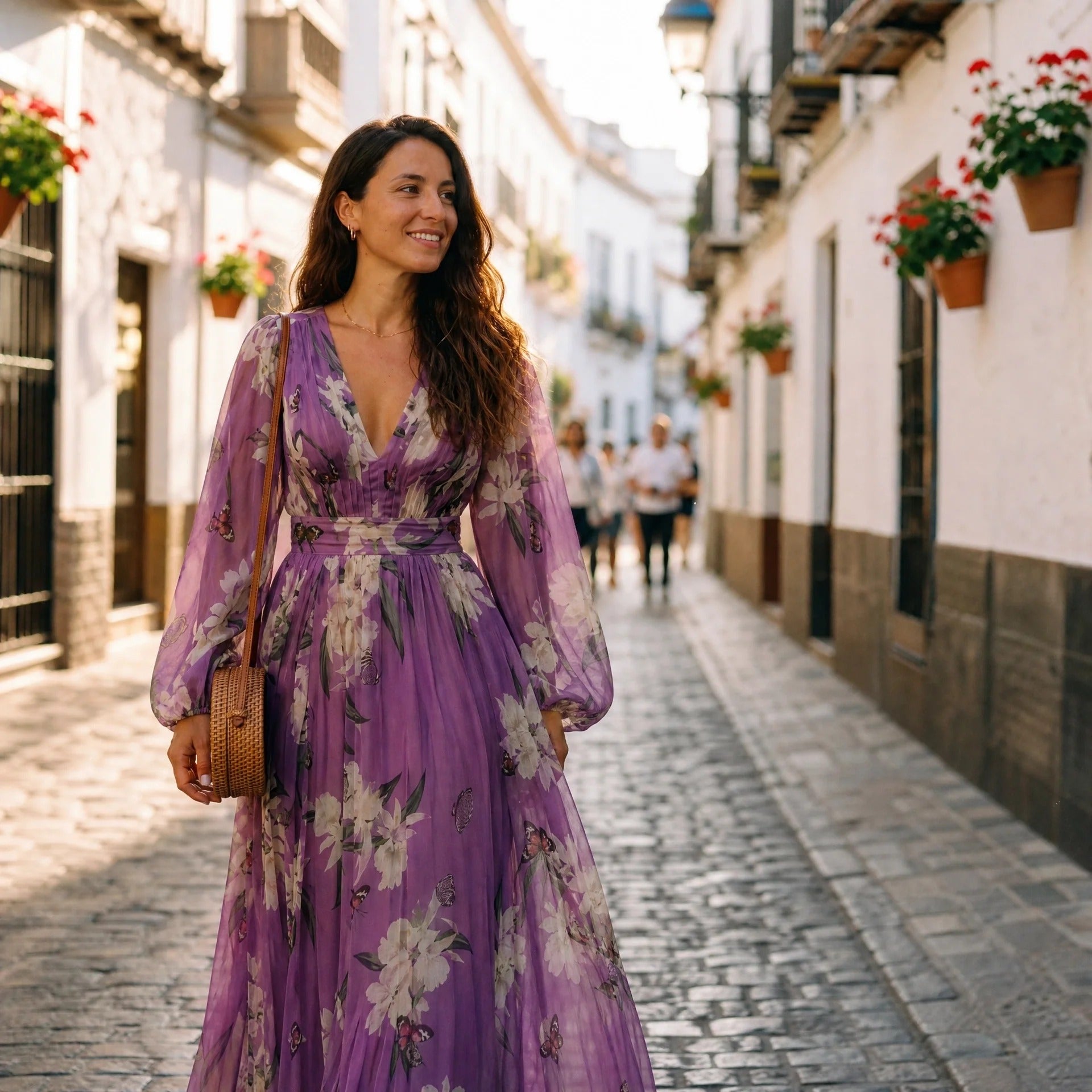 Leanne - Maxikleid mit floralem Muster und sanftem Fall