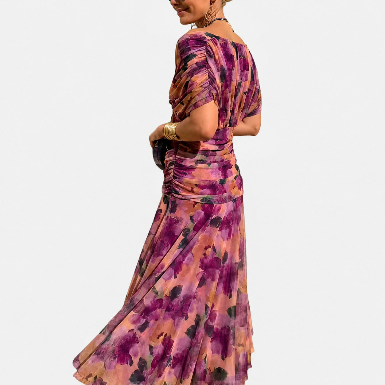 Bernice - Stilvolles Gerafftes Maxikleid