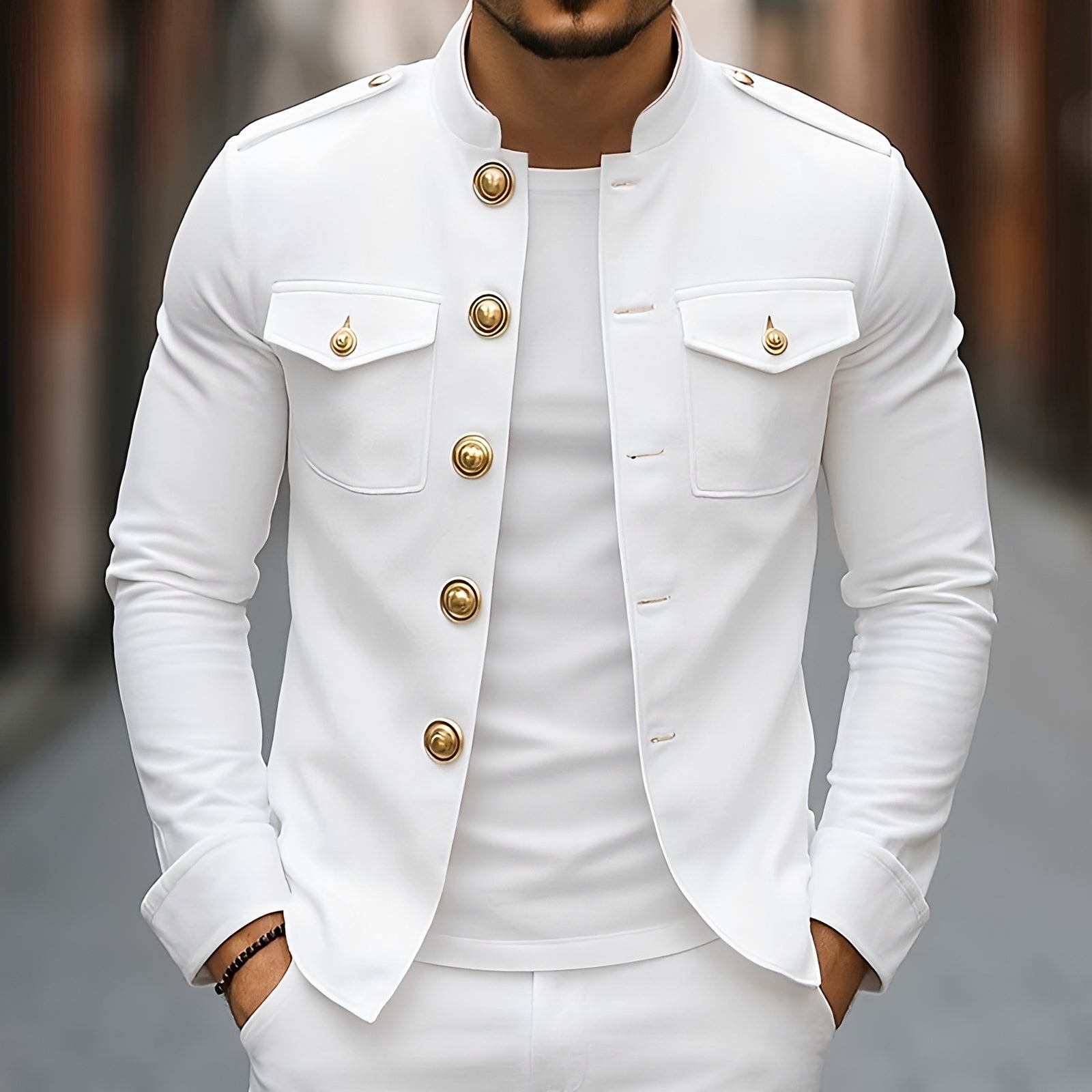 Leighton - Legere Klassische Jacke mit Knöpfen