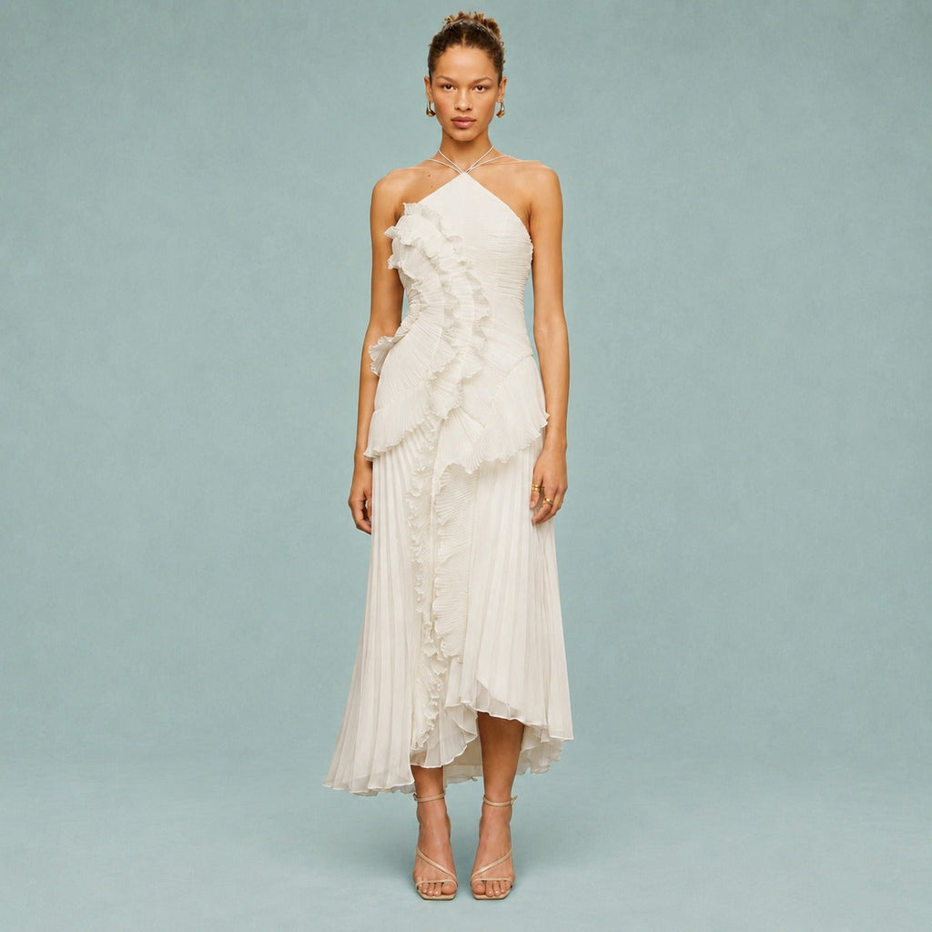 Roxan - Einfaches Ein-Schulter-Maxikleid