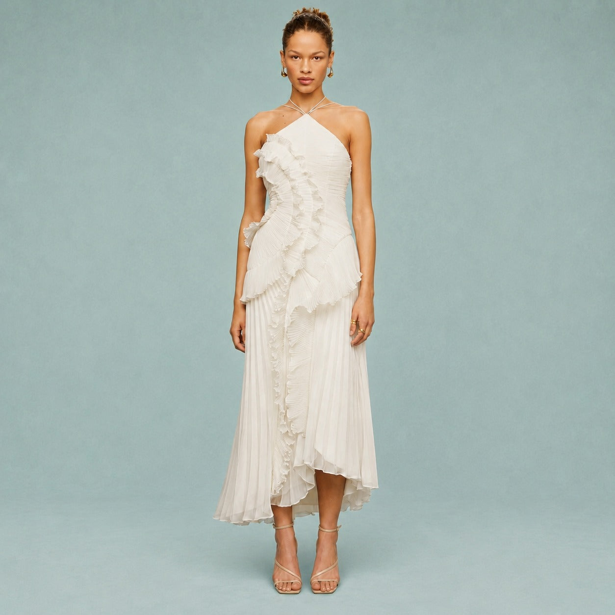 Roxan - Einfaches Ein-Schulter-Maxikleid