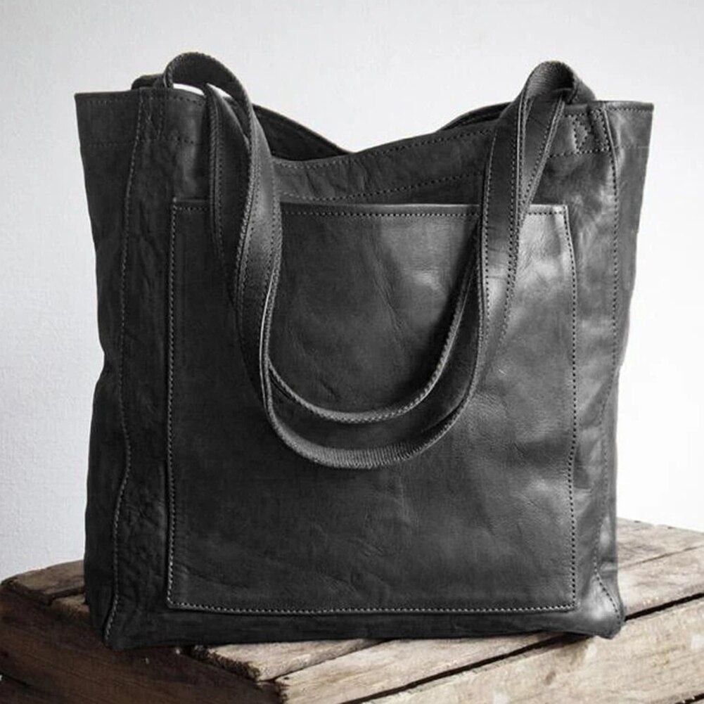 Damen Elegante Ledertasche mit Schulterriemen und klassischem Stil